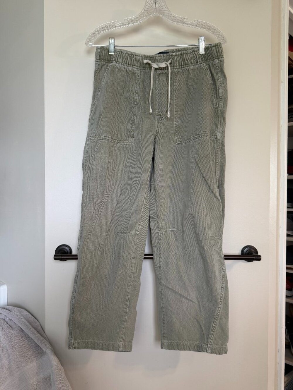 GAP Olive Green Denim Small Women's Pull-On Barrel Pants